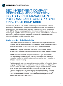 SEC Investment Management Modernization Proposal