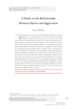 A Study on the Relationship Between Sports and Aggression
