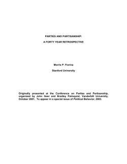 parties and partisanship: a forty year retrospective