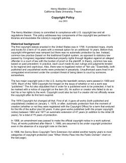 Copyright Policy - Henry Madden Library