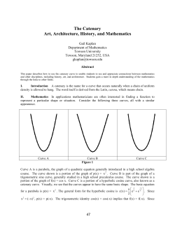 The Catenary Art, Architecture, History, and Mathematics