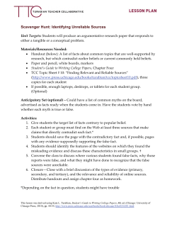 Scavenger Hunt: Identifying Unreliable Sources