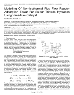 Modelling Of Non-Isothermal Plug Flow Reactor Adsorption Tower