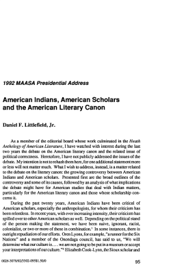 American Indians, American Scholars and the