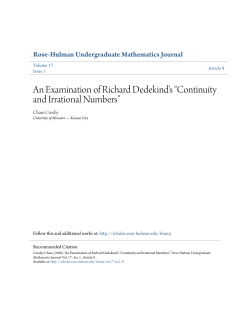 An Examination of Richard Dedekind`s - Rose