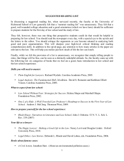 Suggested Reading List - University of Richmond School of Law
