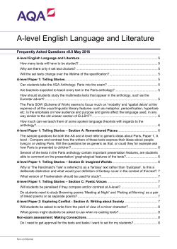 AS and A-level English Language and Literature Frequently