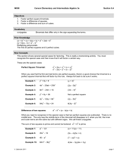 M098 Carson Elementary and Intermediate Algebra 3e Section 6.4