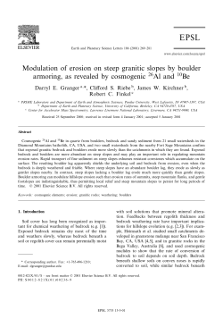 Modulation of erosion on steep granitic slopes by boulder armoring