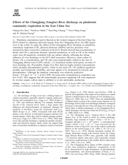 Effects of the Changjiang (Yangtze) River discharge on planktonic