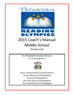Coach`s Manual - Philadelphia Reads