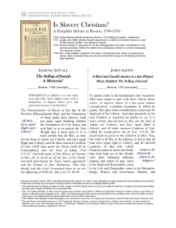 Is Slavery Christian? A Phamphlet Debate in Boston, Samuel Sewall