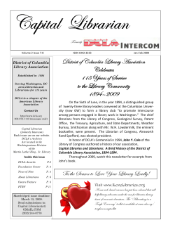 January-February 2009 - District of Columbia Library Association