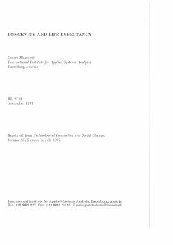 LONGEVITY AND LIFE EXPECTANCY