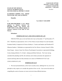 STATE OF NEW MEXICO COUNTY OF BERNALILLO