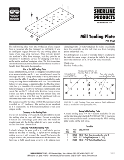Mill Tooling Plate - Sherline Products