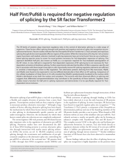Half Pint/Puf68 is required for negative regulation of splicing by the