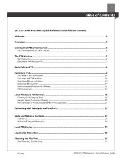 PTA President`s Quick-Reference Guide