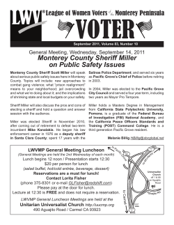 Monterey County Sheriff Miller on Public Safety Issues