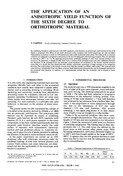 the application of an anisotropic yield function of the sixth degree to