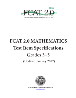 Grades 3-5 FCAT 2.0 Mathematics Test Item Specifications