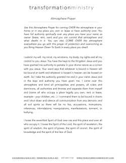 Atmosphere Prayer - Transformation Ministry
