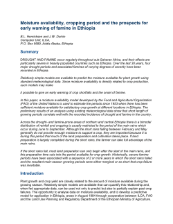 Moisture availability, cropping period and the prospects