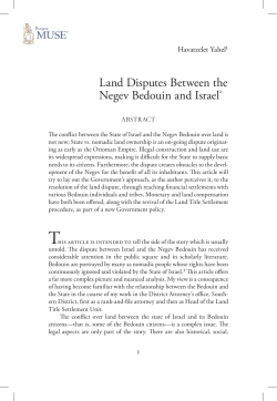 Land Disputes Between the Negev Bedouin and Israel2