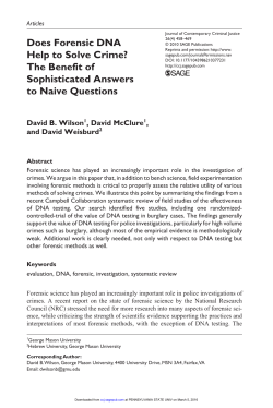 Does Forensic DNA Help to Solve Crime? The Benefit of