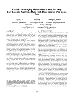 Leveraging Materialized Views For Very Low