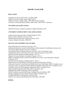 Clulow full academic CV 2 September