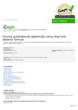 Proving quadrilaterals algebrically using slope and distance formula