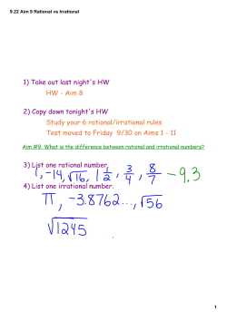 9.22 Aim 9 Rational vs Irrational