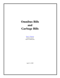 Omnibus Bills and Garbage Bills