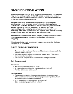 BASIC DE-ESCALATION