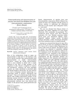 Partial purification and characterization of amylase and starch from