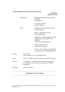 IN THE SUPREME COURT OF NEW ZEALAND SC 108/2015 [2016