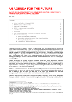 an agenda for the future