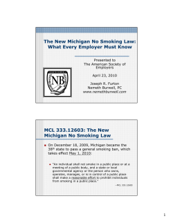 The New Michigan No Smoking Law