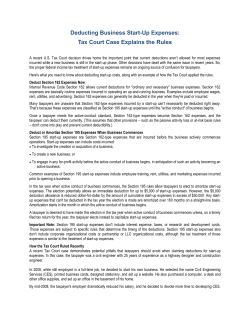 Deducting Business Start-Up Expenses: Tax Court Case Explains