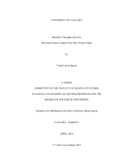 Education Thoughts and Acts: Decisions School Leaders Feel They