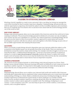 A GUIDE TO STUDYING BIOLOGY ABROAD