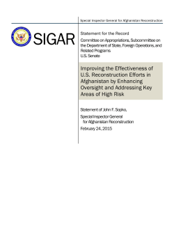 Improving the Effectiveness of U.S. Reconstruction Efforts in