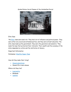 Guided Notes-Social Classes of the Antebellum Period Elite Class