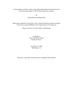 An Examination of China`s Three Gorges Dam