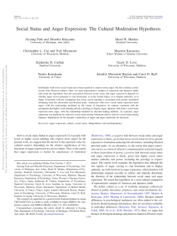 Social Status and Anger Expression: The