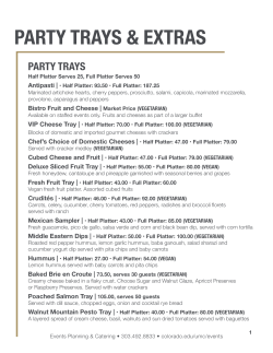 Party Trays - University of Colorado Boulder