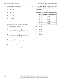 Grade 6 Mathematics Goal 1 - North Carolina Public Schools