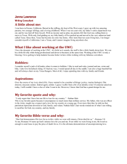 Jenna Lawrence A little about me: What I like about working at the