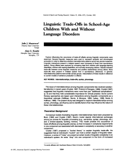Linguistic Trade-Offs in School-Age Children With and Without
